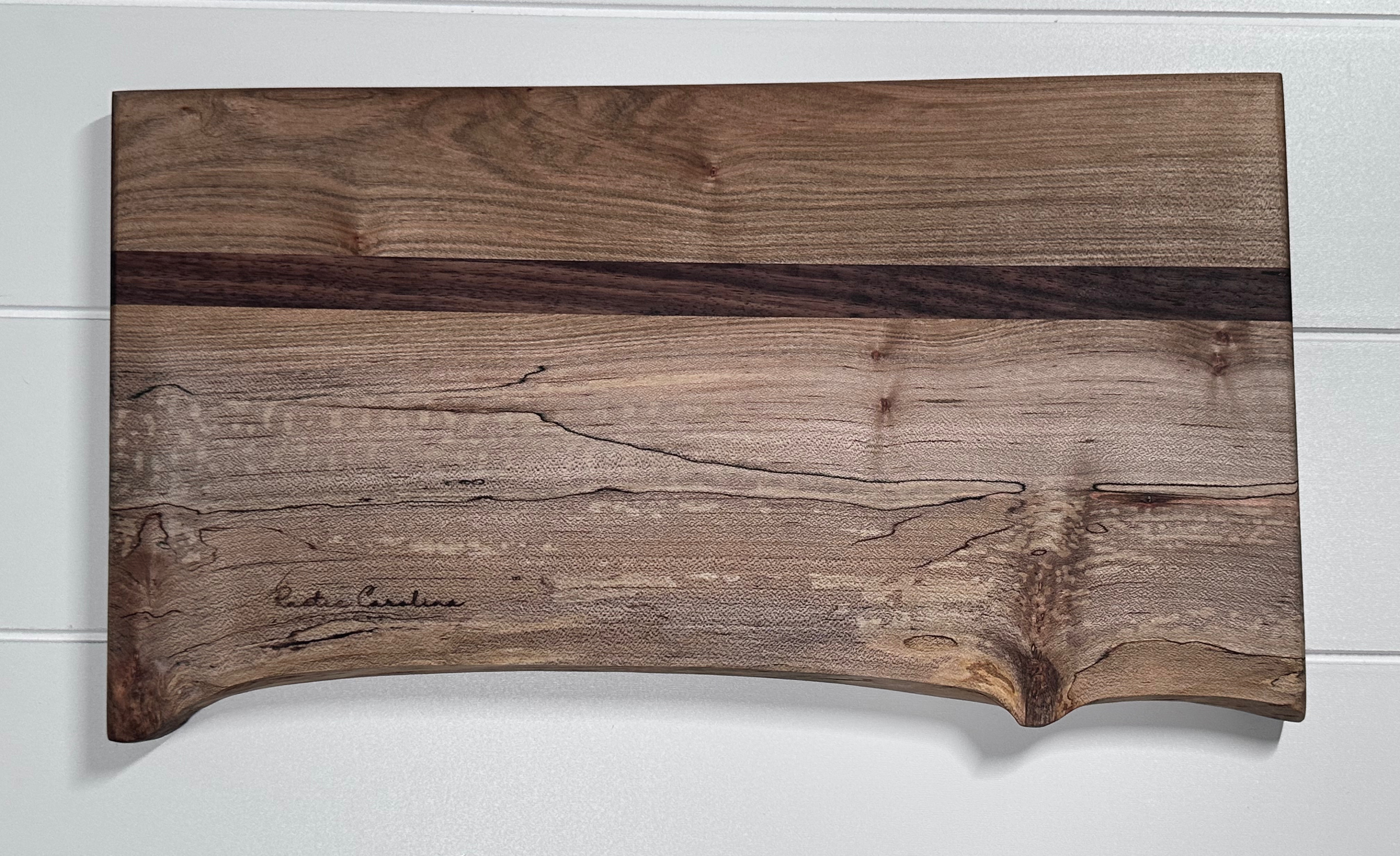 Maple Live Edge with walnut Board