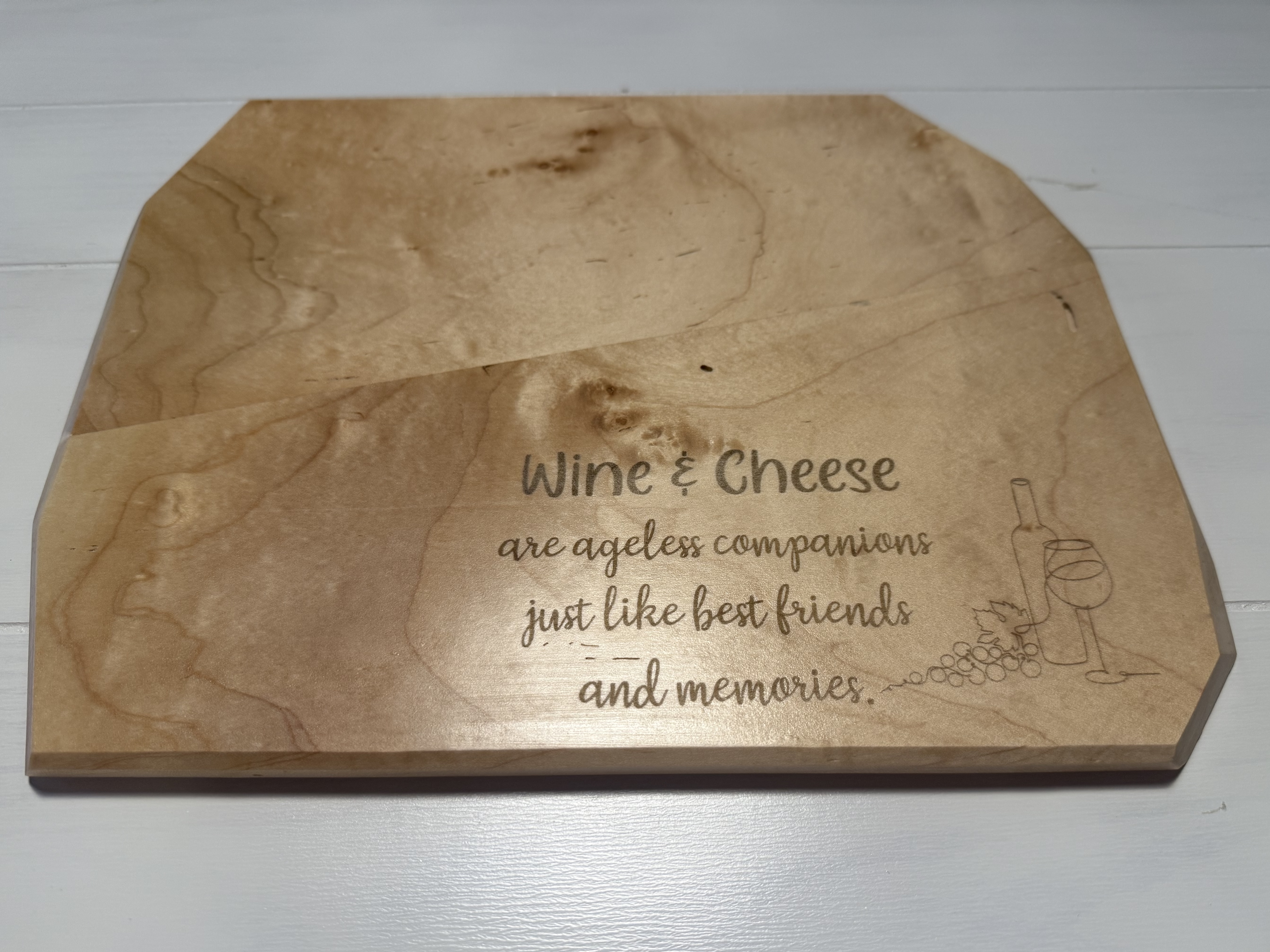 Wine and Cheese Engraved board