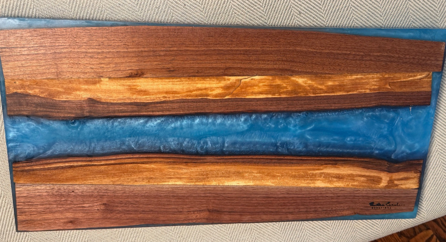 Walnut Blue River epoxy board 12 x 24 x1