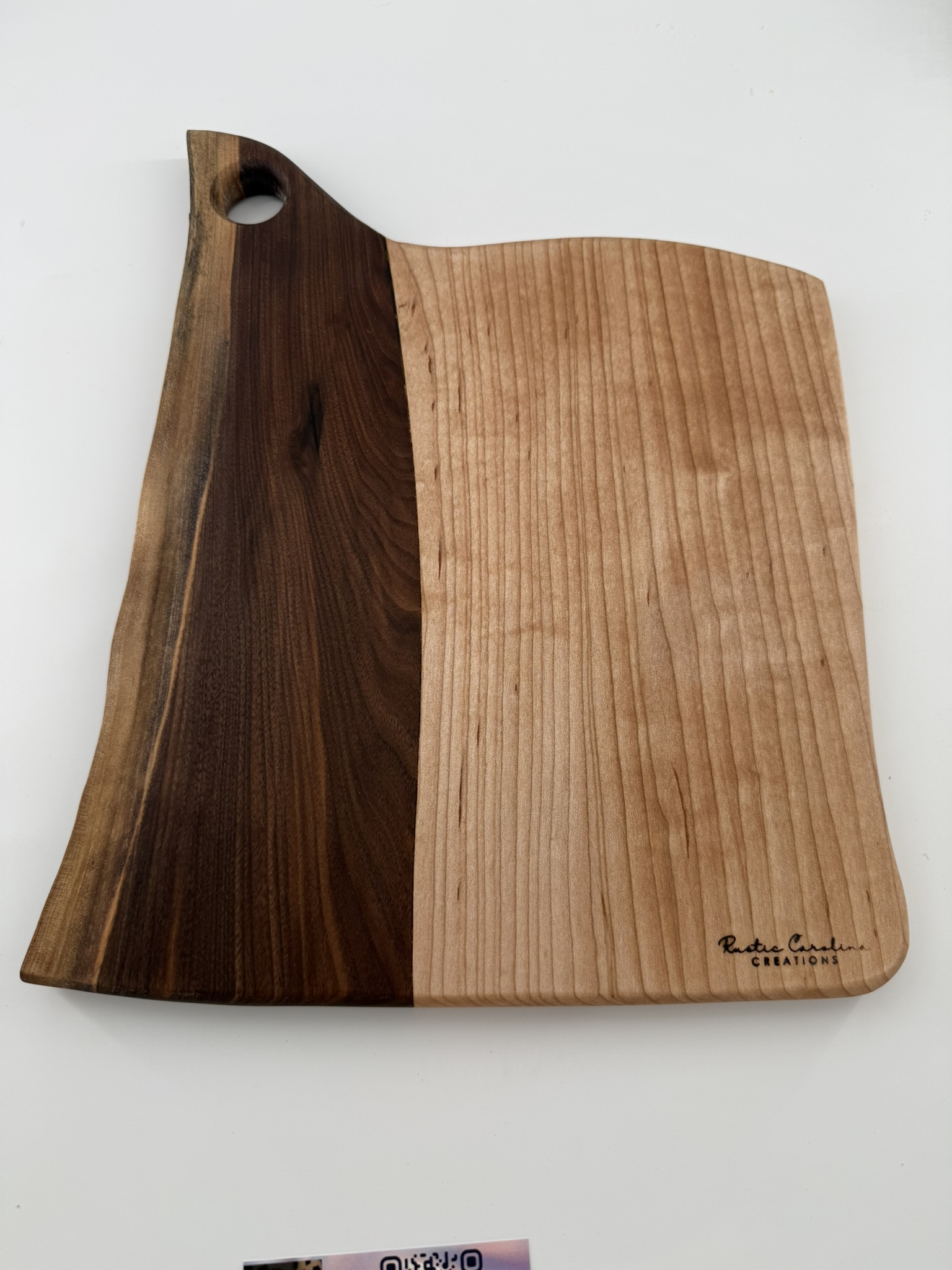 Live Edge Walnut and Maple Board with Handle