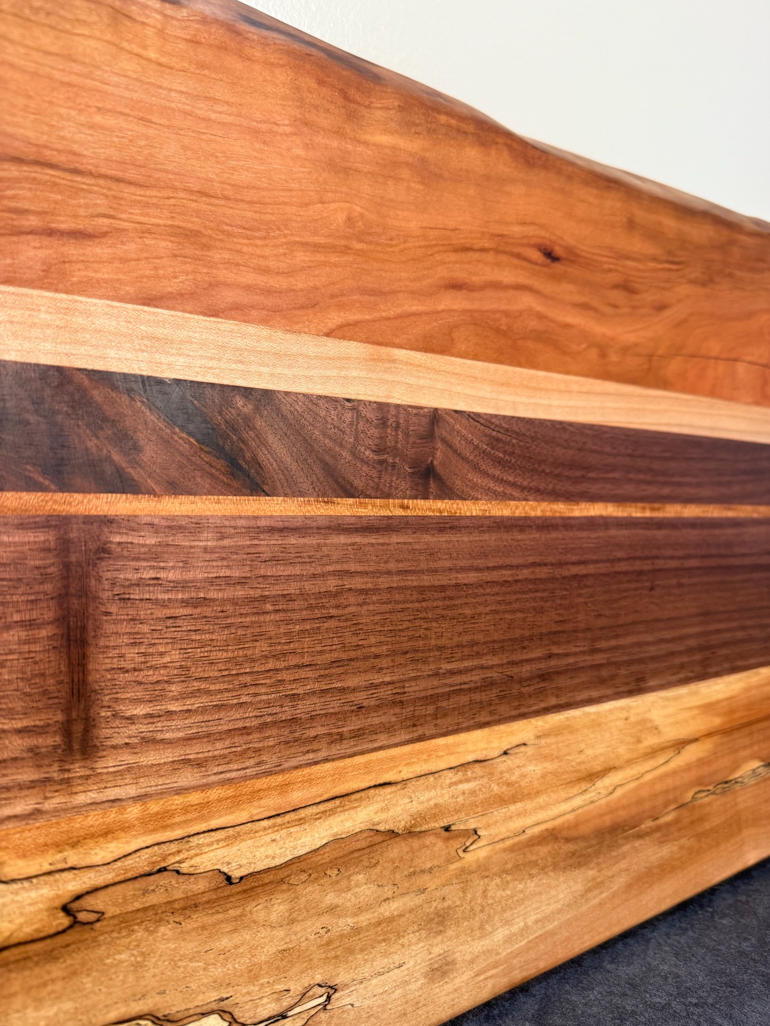 Live Edge Cherry, Maple, Walnut Cutting Board