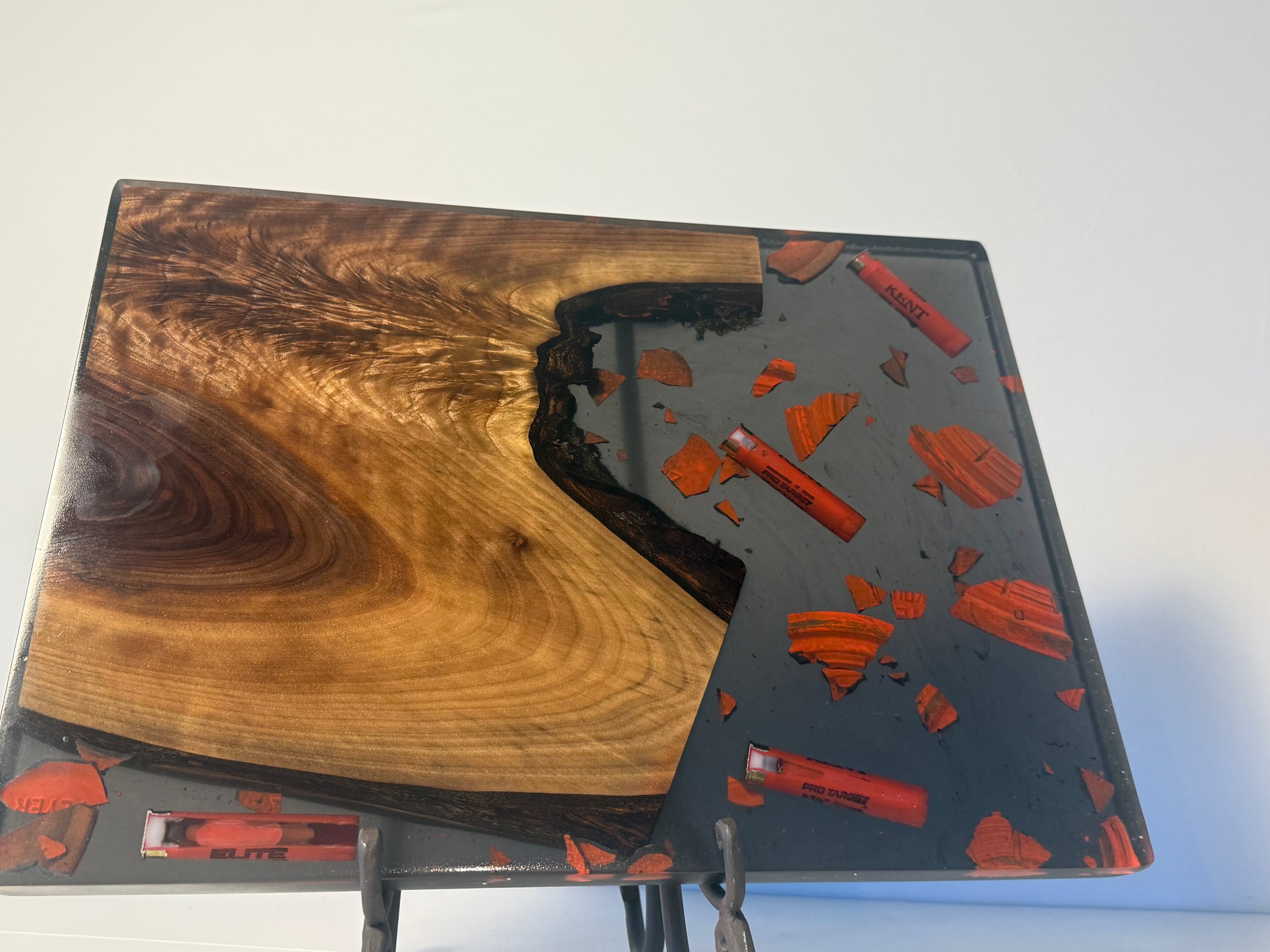 Walnut and Shot gun shell with clays