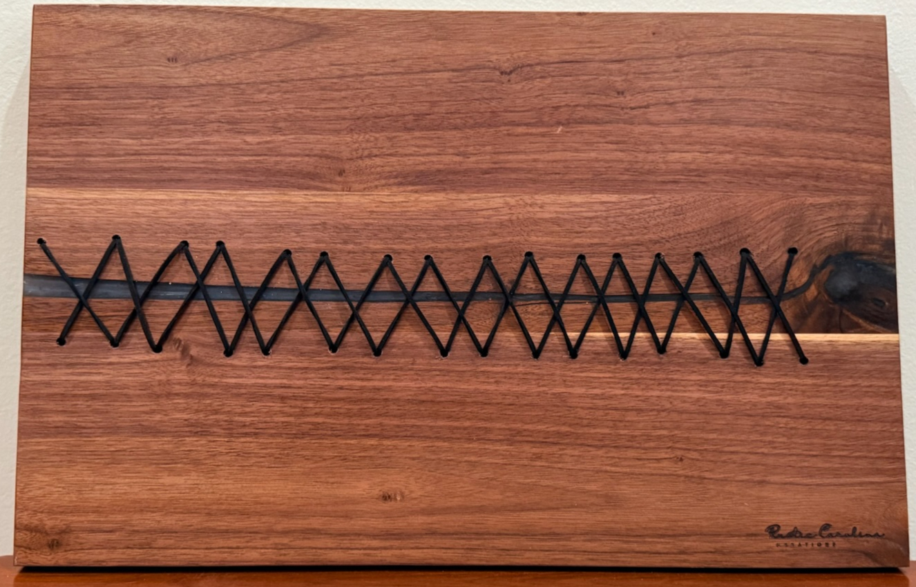 Walnut with Suede "sewing"