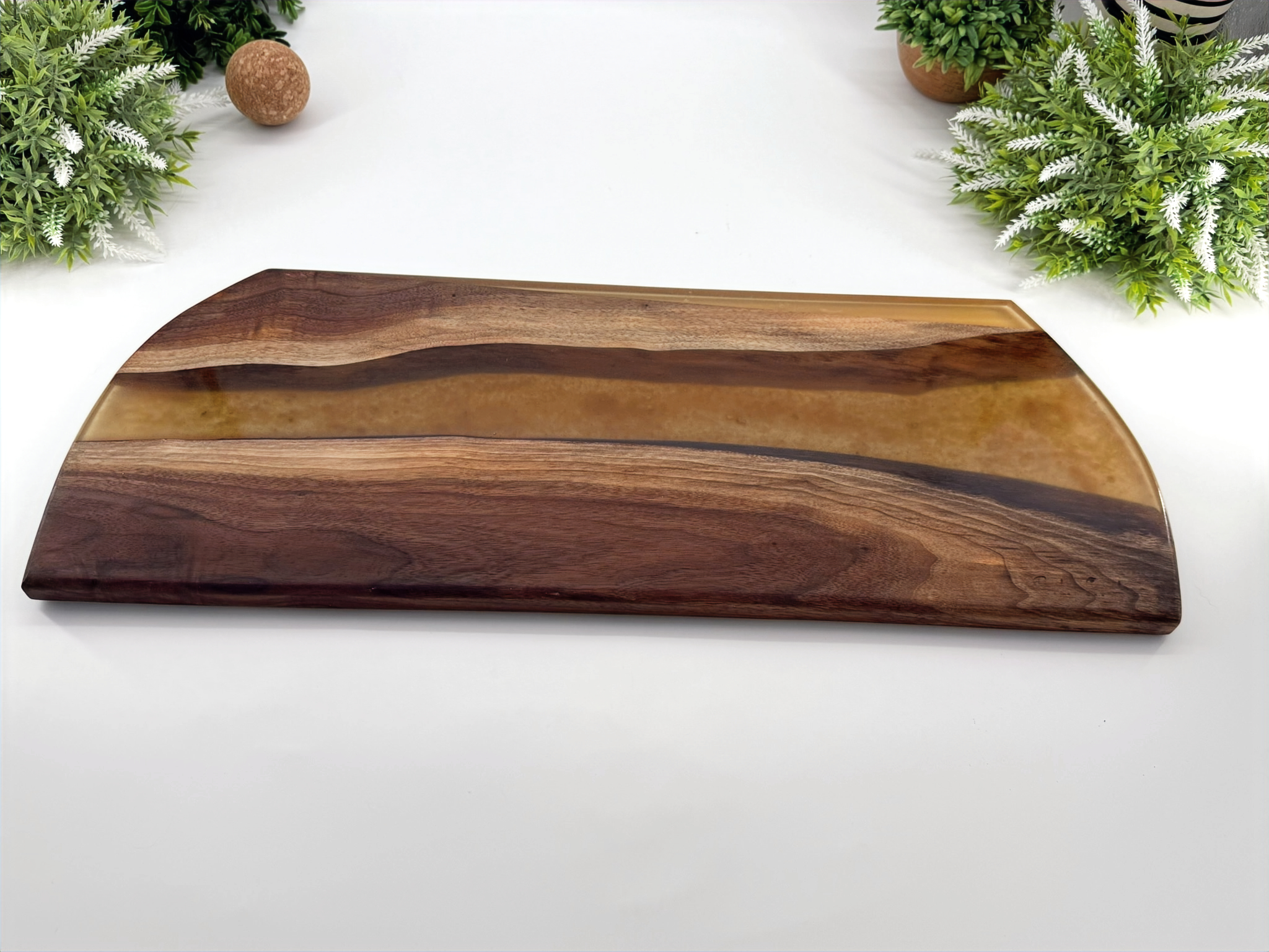 Walnut Live Edge River with sand in Epoxy